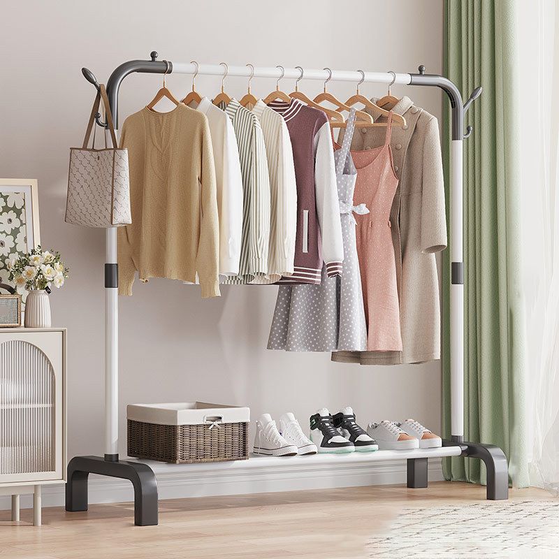 Contemporary Metal Coat Rack Storage Shelving Coat Rack with Coat Hooks Clearhalo 'Entry & Mudroom Furniture' 'furn' 'furn_hall_tree_coat_racks' 'Furniture' 'Hall Trees & Coat Racks' 'hall_tree_coat_racks' 1200x1200_fb88f28a-05bd-4c1f-9be0-78a92a15cda7