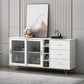 Glam Living Room Buffet Stand MDF Adjustable Shelving Sliding and Glass Doors Credenza Clearhalo 'buffet_sideboard' 'Buffets & Sideboards' 'Furniture' 'furniture_buffet_sideboard' 'Kitchen & Dining Furniture' 1200x1200_fb8aedda-c9e2-44da-b8e0-361ae0fdfd8c