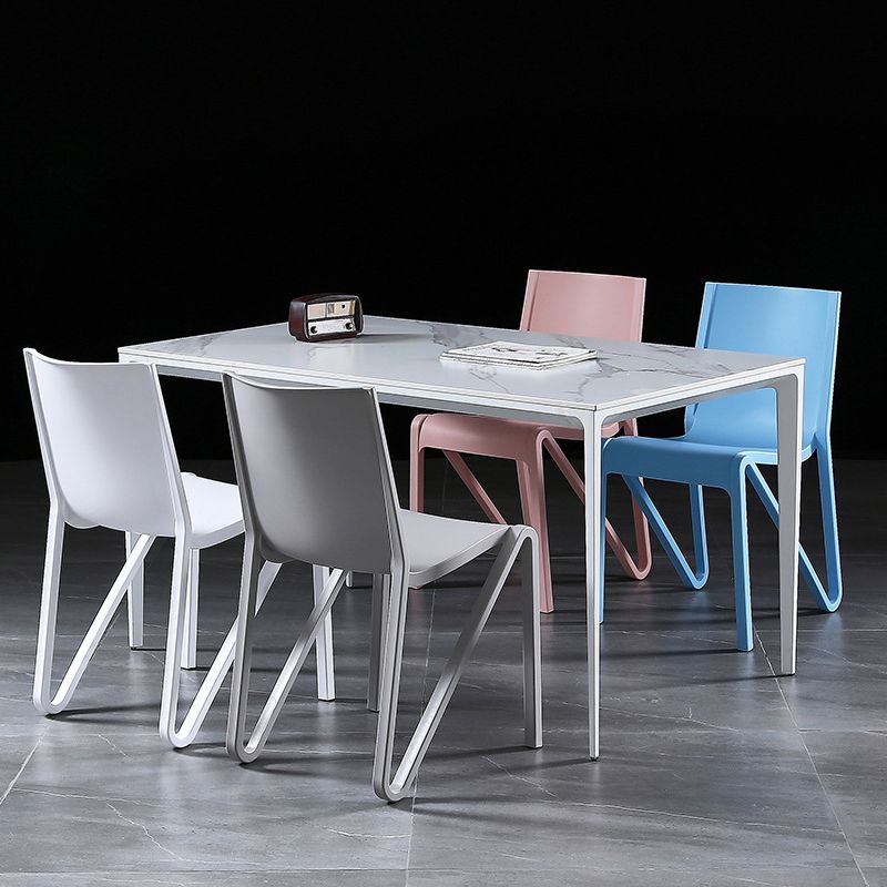 Scandinavian Home Side Chair Solid Back Plastic Multicolor Dining Room Chair Clearhalo ' kitchen&dining_furn' 'Dining Chairs' 'Dining Tables & Seating' 'dining_chair' 'furn' 'furn_dining_chair' 'Furniture' 'furniture_dining_chair' 'Kitchen & Dining Furniture' 'kitchen' 1200x1200_fb8b47e1-45a3-45fc-9e3b-6e7b7ebbf67b