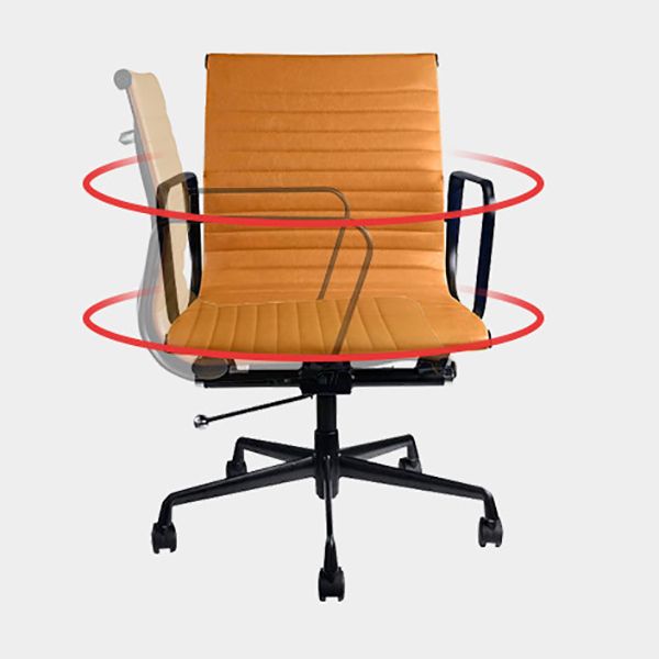 Contemporary Arm Chair Adjustable Seat Height Orange Leather Office Chair Clearhalo 'furn' 'furn_office_chair' 'Furniture' 'Office Chairs' 'Office Furniture' 'office_chair' 1200x1200_fb8bbfd4-da1b-483a-9749-e0325b7d32cb
