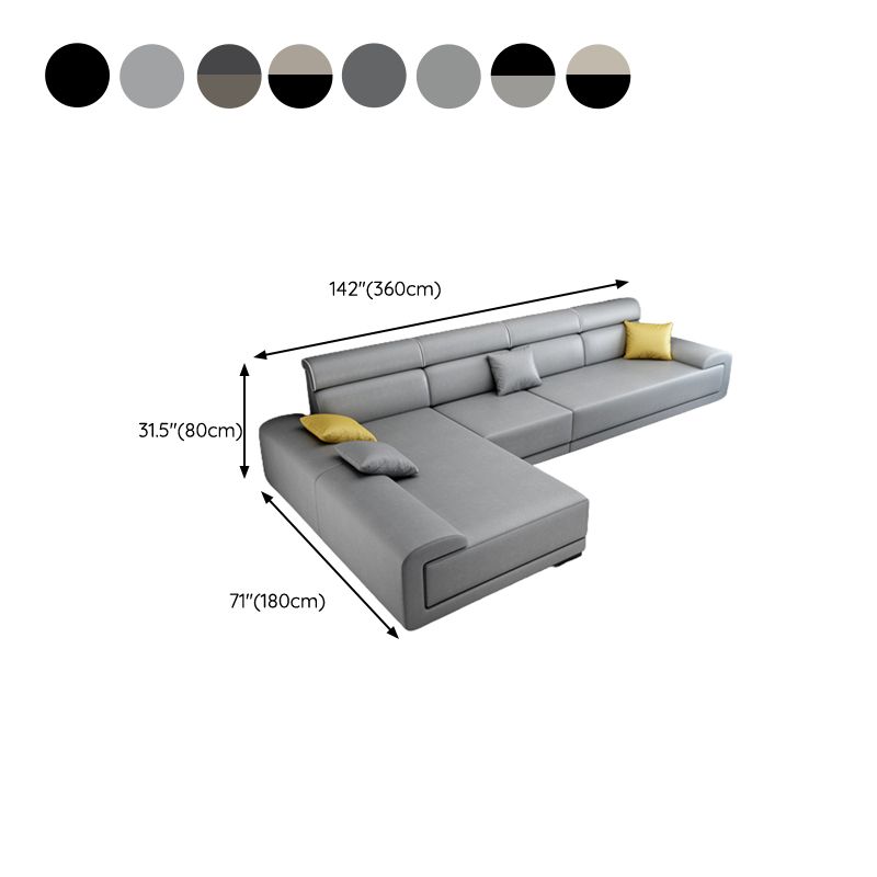 リビングルーム用の4席のコンテンポラリーファブリック/フェイクレザーピロートップアームソファソファ
