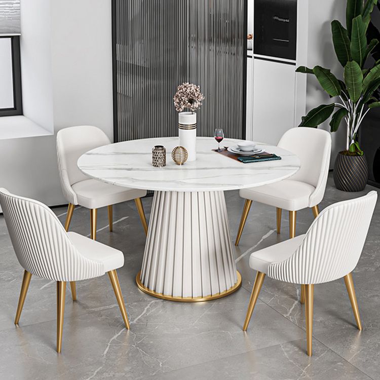 Modern 1/2/5/7 Pieces Dining Set Round Stone Dining Table for Dining Room Kitchen