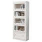 Wood Standard Bookshelf Contemporary Closed Back Bookcase with Drawers