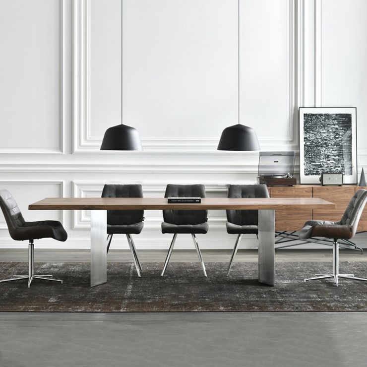 Metal Industrial Rectangular Dining Table Wood Top Table for Kitchen and Dining Room Clearhalo ' dining_table' 'Dining Tables & Seating' 'Dining Tables' 'furn' 'furn_dining_table' 'Furniture' 'furniture_dining_table' 'Kitchen & Dining Furniture' 'kitchen&dining_furn' 'kitchen' 'kitchen_dining_table' 1200x1200_fb8e9a72-6a54-4490-a3bd-8a573b16e036