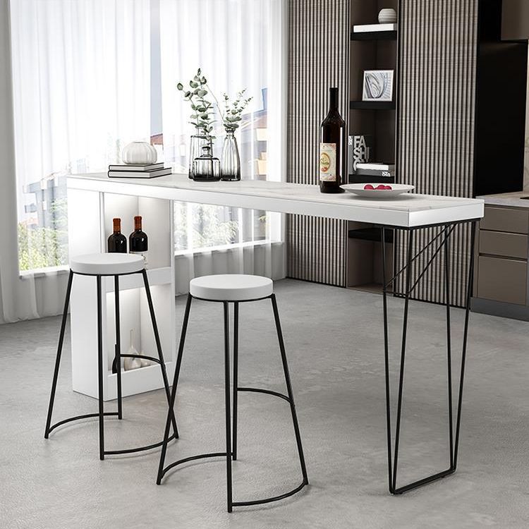 Table de pub / bar en métal moderne rectangle Table de hauteur de barre intérieure blanche
