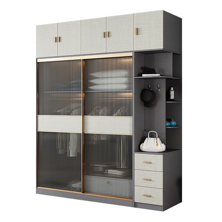 Armario moderno para el gabinete de acabado con espejo en el hogar con puerta de vidrio