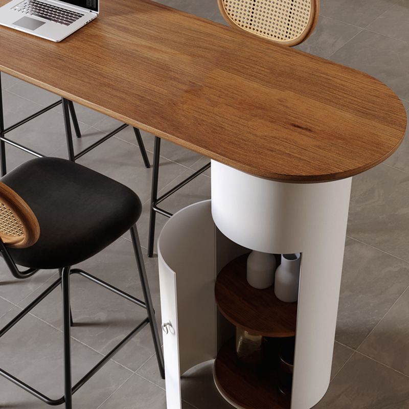 Modern Style Oval Bar Table 1/2/5 Pieces Wood Bar Table Set for Kitchen Clearhalo 'Bar Furniture' 'furn' 'furn_home_bar_bar_sets' 'Furniture' 'Home Bars & Bar Sets' 'home_bar_bar_sets' 'Kitchen & Dining Furniture' 1200x1200_fb912f65-0814-4775-a7d6-fc338021e7ce