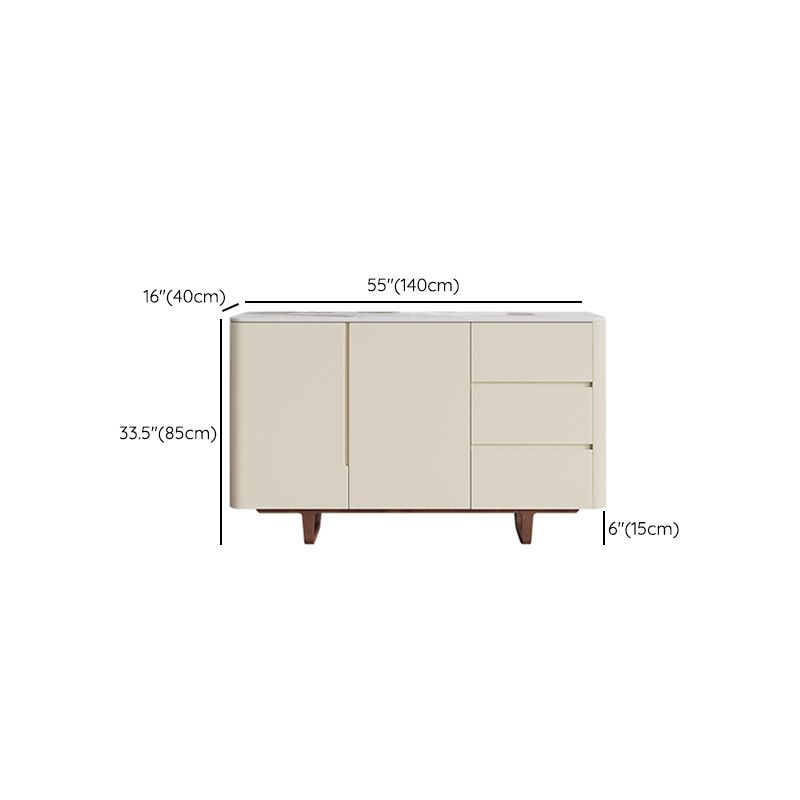 Stone Credenza Contemporary Style Sideboard with Cabinets and Drawers Clearhalo 'buffet_sideboard' 'Buffets & Sideboards' 'furn' 'furn_buffet_sideboard' 'Furniture' 'Kitchen & Dining Furniture' 1200x1200_fb930a5c-7dbf-42a0-8d3b-4c0984ca1214
