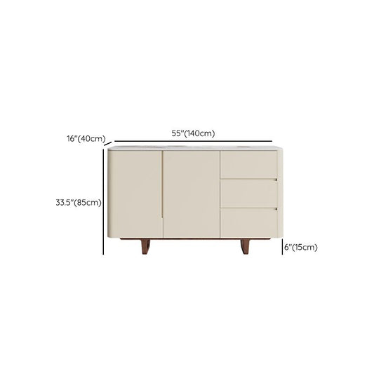 Stone Credenza Contemporary Style Sideboard with Cabinets and Drawers Clearhalo 'buffet_sideboard' 'Buffets & Sideboards' 'furn' 'furn_buffet_sideboard' 'Furniture' 'Kitchen & Dining Furniture' 1200x1200_fb930a5c-7dbf-42a0-8d3b-4c0984ca1214