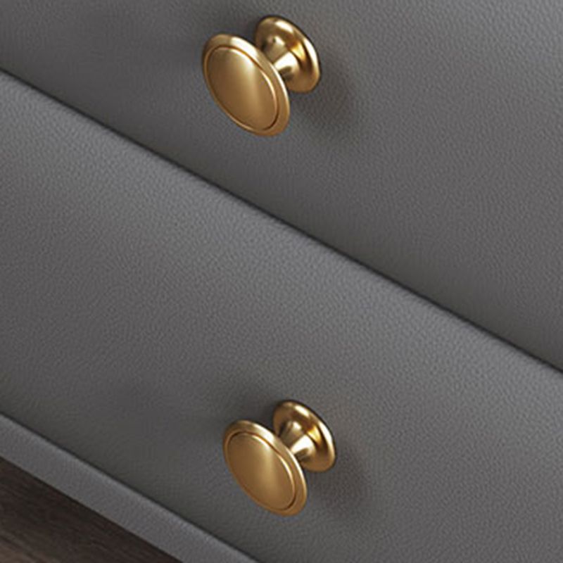 Modern Stone Top Nightstand 2 - Drawer Nightstand with Gold/Black Legs