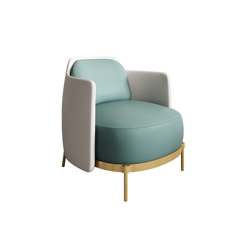 Hedendaagse faux leer gebogen bank met een slopende arm voor woonkamer