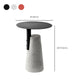 Contemporary Metal Round Side Table Concrete Pedestal End Table