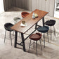 Industrial Black Metal Frame Bistro Table Brown Pine Wood Top Bar Table Clearhalo 'Bar Furniture' 'Bar Tables' 'bar_tables' 'furn' 'furn_bar_tables' 'Furniture' 'Kitchen & Dining Furniture' 1200x1200_fb9436cc-92a3-4a9d-998a-6d0e82e4066a