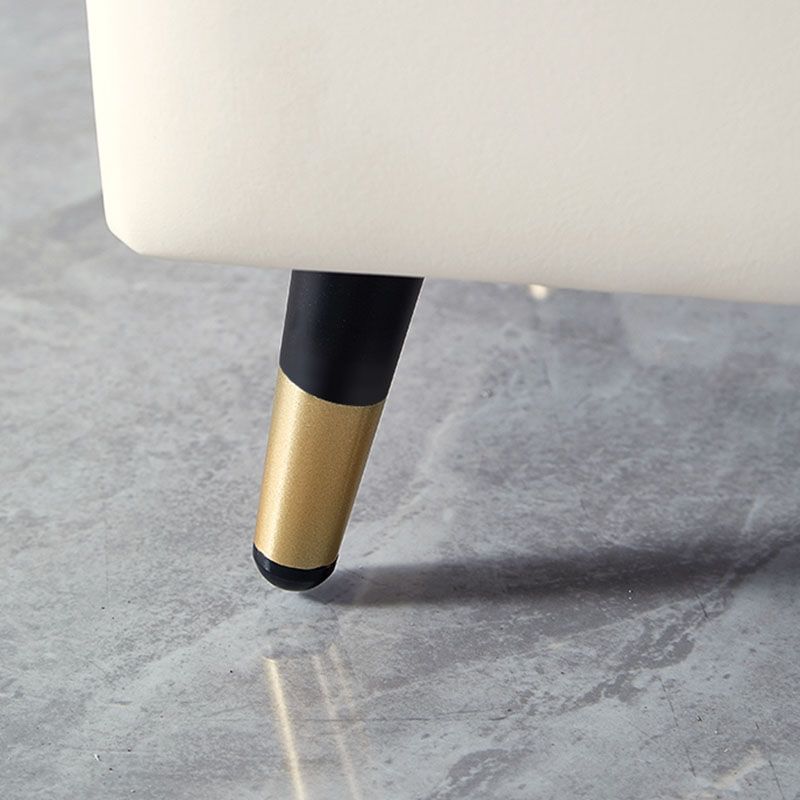 Glam Pouf Ottoman Genuine Leather Upholstered Tufted Square Ottoman with Metal Legs Clearhalo 'furn' 'furn_ottomans_poufs' 'Furniture' 'Living Room Furniture' 'Ottomans & Poufs' 'ottomans_poufs' 1200x1200_fb991e47-6df3-4bef-af87-8fcb069c5db5