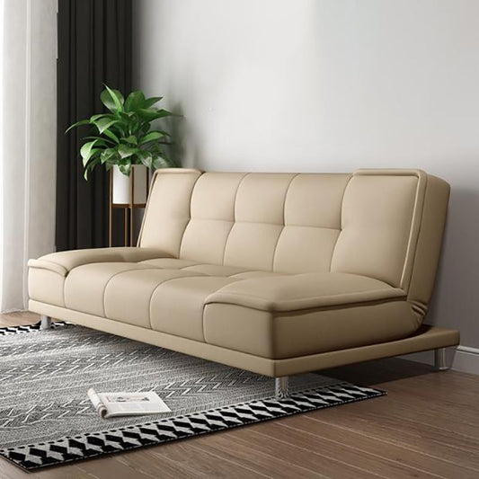 Miscela di cotone a braccioless convertibile contemporanea e divano in fico in pelle