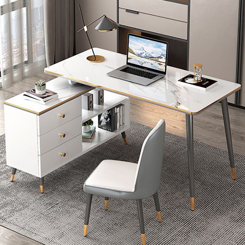 Hersteller Holz rechteckiger Büroschreibtisch Licht Luxus -Schreibtisch mit Schließfach