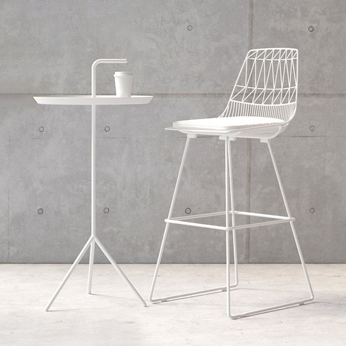 Glam Iron Polstered Bar Stool Armless Rückenlehne für Bristol gepolstert