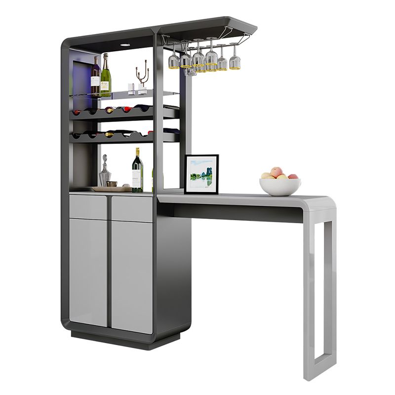 Modern Rectangle Wood Counter Table 2/3 Pieces Bar Table Set with Lockers for Living Room Clearhalo 'Bar Furniture' 'furn' 'furn_home_bar_bar_sets' 'Furniture' 'Home Bars & Bar Sets' 'home_bar_bar_sets' 'Kitchen & Dining Furniture' 1200x1200_fb9c20dd-292e-450c-8db4-9712474d009f
