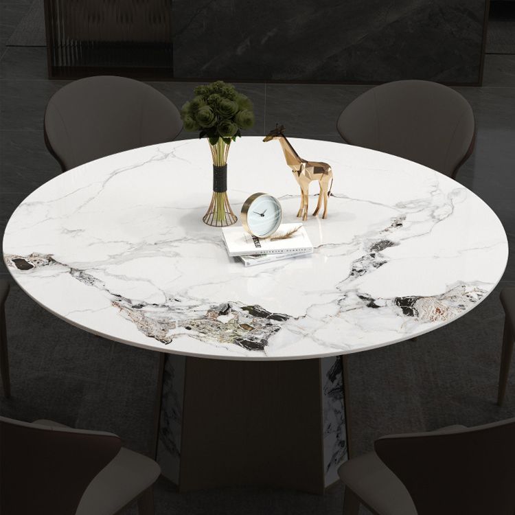 Modern Dining Sintered Stone Table Dining Round Table with Metal Legs for Home Use Clearhalo 'Dining Tables & Seating' 'Dining Tables' 'dining_table' 'furn' 'furn_dining_table' 'Furniture' 'Kitchen & Dining Furniture' 1200x1200_fb9d7785-aa7d-4116-869e-629309871c19