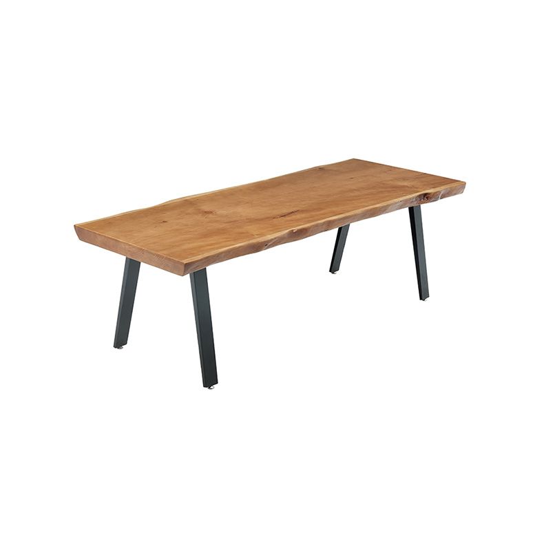 Mesa de comedor de madera sólida mesa rectangular moderna con 4 patas