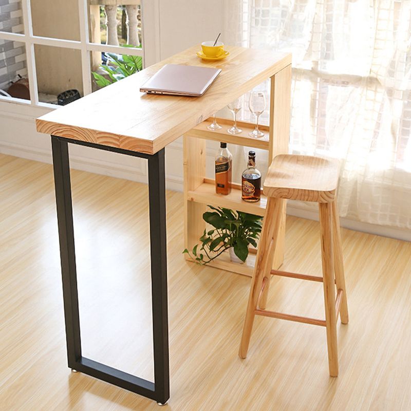 Indoor Contemporary Bar Dining Table Rectangle Pine Wood Bar Table Clearhalo 'Bar Furniture' 'Bar Tables' 'bar_tables' 'furn' 'furn_bar_tables' 'Furniture' 'Kitchen & Dining Furniture' 1200x1200_fb9e8179-acf8-41e8-b80c-1e20f4ed2af1