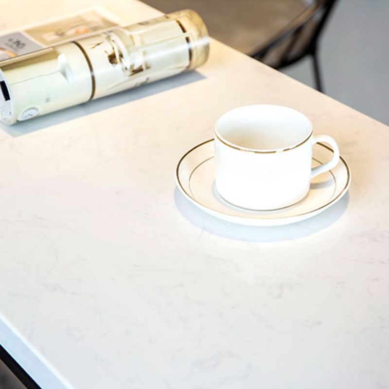 Table de bar de style moderne, bureau de bar de bistro fixe en faux marbre avec repose-pieds