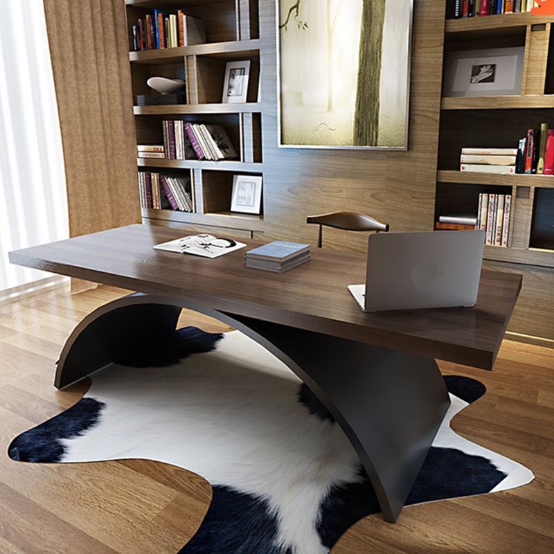 Escritorio de escritura rectangular marrón de 30 pulgadas H escritorio de oficina para casa