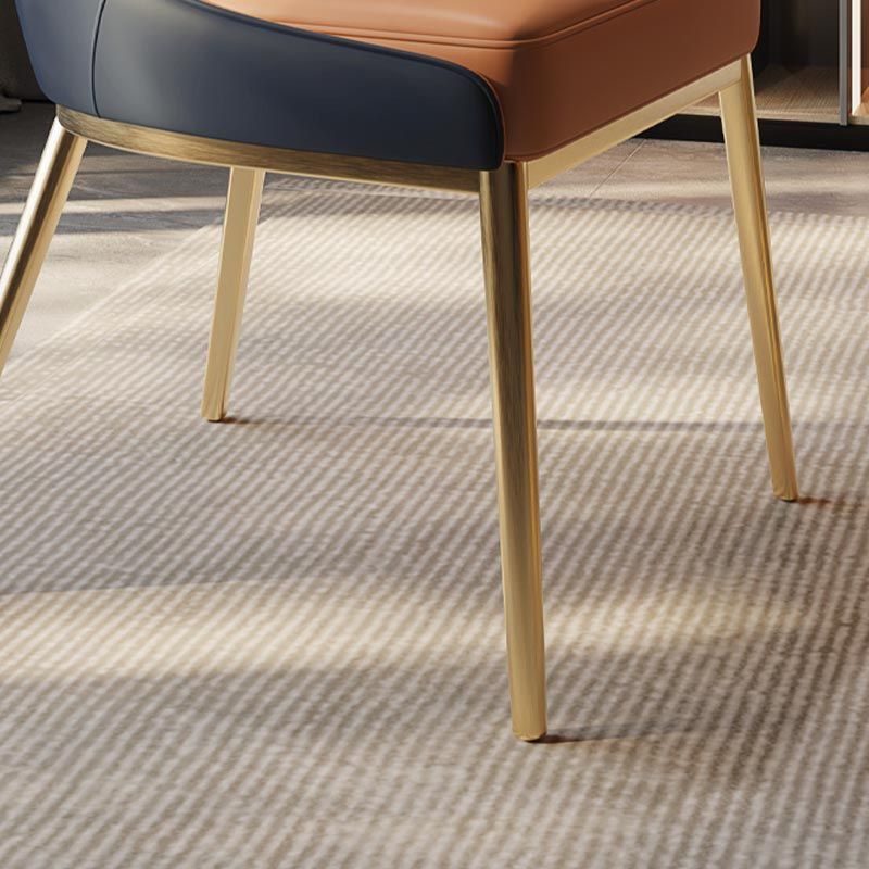 Nordic Glam Style Chair Dining Armless Chairs with Metal Legs for Kitchen Clearhalo 'Dining Chairs' 'Dining Tables & Seating' 'dining_chair' 'furn' 'furn_dining_chair' 'Furniture' 'Kitchen & Dining Furniture' 1200x1200_fba1ec33-a395-4e40-b18e-f0d970a29a29