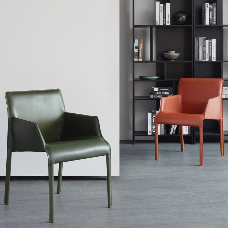 Faux Leather Modern Dining Room Chair Matte Finish Solid Back Dining Arm Chair Clearhalo ' kitchen&dining_furn' 'Dining Chairs' 'Dining Tables & Seating' 'dining_chair' 'furn' 'furn_dining_chair' 'Furniture' 'furniture_dining_chair' 'Kitchen & Dining Furniture' 'kitchen' 1200x1200_fba28585-4f47-4d6d-94e8-e2796425e05e