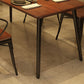 Mesa de comedor de madera sólida Mesa de comedor cuadrada industrial con 4 patas