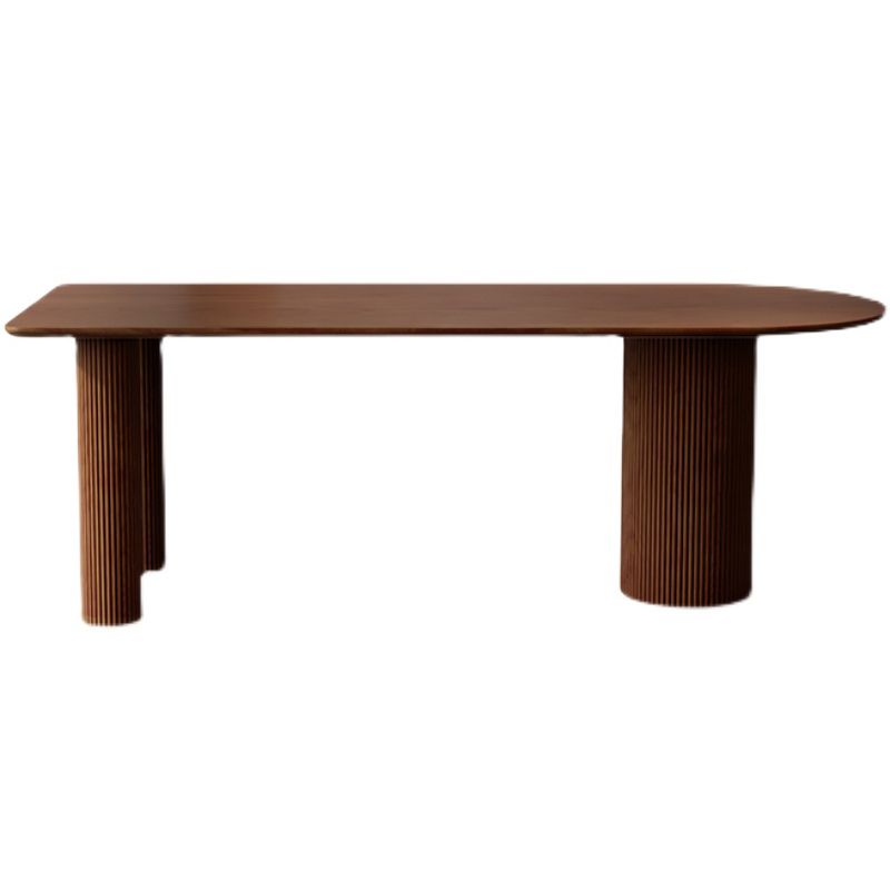 Solid Wood Contemporary Free Form Dining Table Wood Top Table for Home
