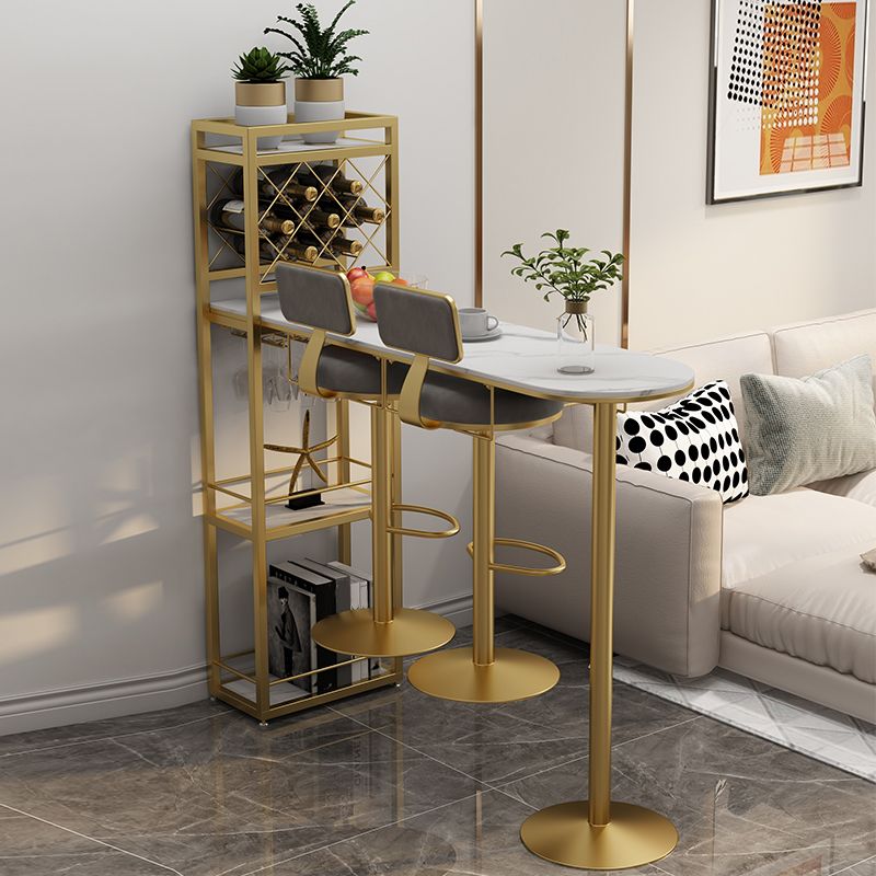 Modern Stone Storage Dining Table Double Pedestal Indoor Patio Bar Table Clearhalo 'Bar Furniture' 'Bar Tables' 'bar_tables' 'furn' 'furn_bar_tables' 'Furniture' 'furniture_bar_tables' 'Kitchen & Dining Furniture' 'kitchen&dining_furn' 'kitchen' 1200x1200_fba4aff7-848a-416e-9a3c-271d0c870ff5