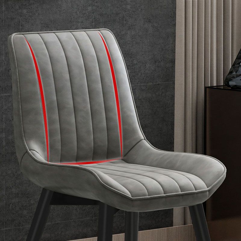 Contemporary Dining Side Chair Matte Finish Leather Curved Parsons Chair Clearhalo ' kitchen&dining_furn' 'Dining Chairs' 'Dining Tables & Seating' 'dining_chair' 'furn' 'furn_dining_chair' 'Furniture' 'furniture_dining_chair' 'Kitchen & Dining Furniture' 'kitchen' 1200x1200_fba5c3d1-fb8a-43d1-8465-47c2d04d9b6c