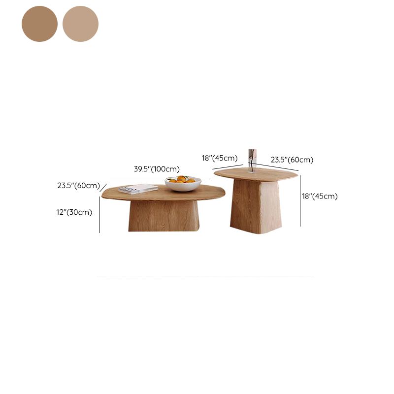 Contemporary Solid Wood Oval Cocktail Table Pedestal Coffee Table Clearhalo 'Coffee & Accent Tables' 'Coffee Tables' 'coffee_tables' 'furn' 'furn_coffee_tables' 'Furniture' 'Living Room Furniture' 1200x1200_fba7848c-f278-4973-a5a1-93222e8ceb69