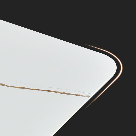 モダンな1/3/4/5/6ピースDinetteセット長方形の白い石とwoodダイニングセット