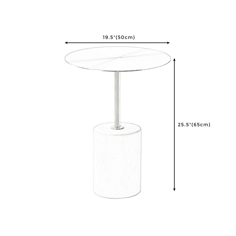 Round Metal Top Pedestal Side Table Pedestal End Table for Living Room