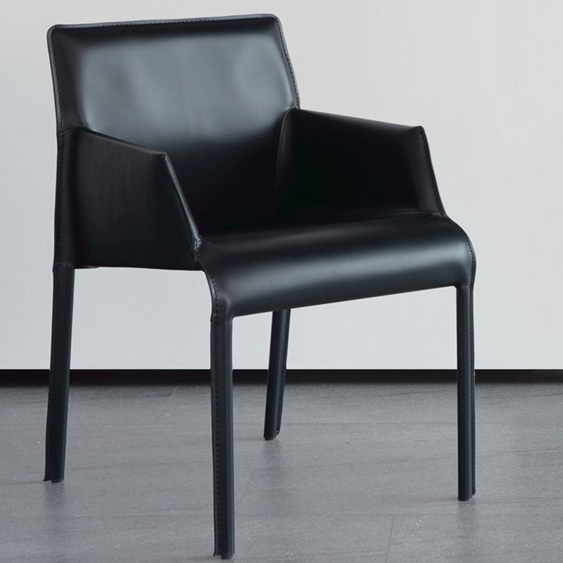 Contemporary Leather Dining Chair Metal Dining Arm Chair for Restaurant Use Clearhalo 'Dining Chairs' 'Dining Tables & Seating' 'dining_chair' 'furn' 'furn_dining_chair' 'Furniture' 'furniture_dining_chair' 'Kitchen & Dining Furniture' 1200x1200_fba92e9a-1fca-4c77-b6f6-669f8dc4ec4e