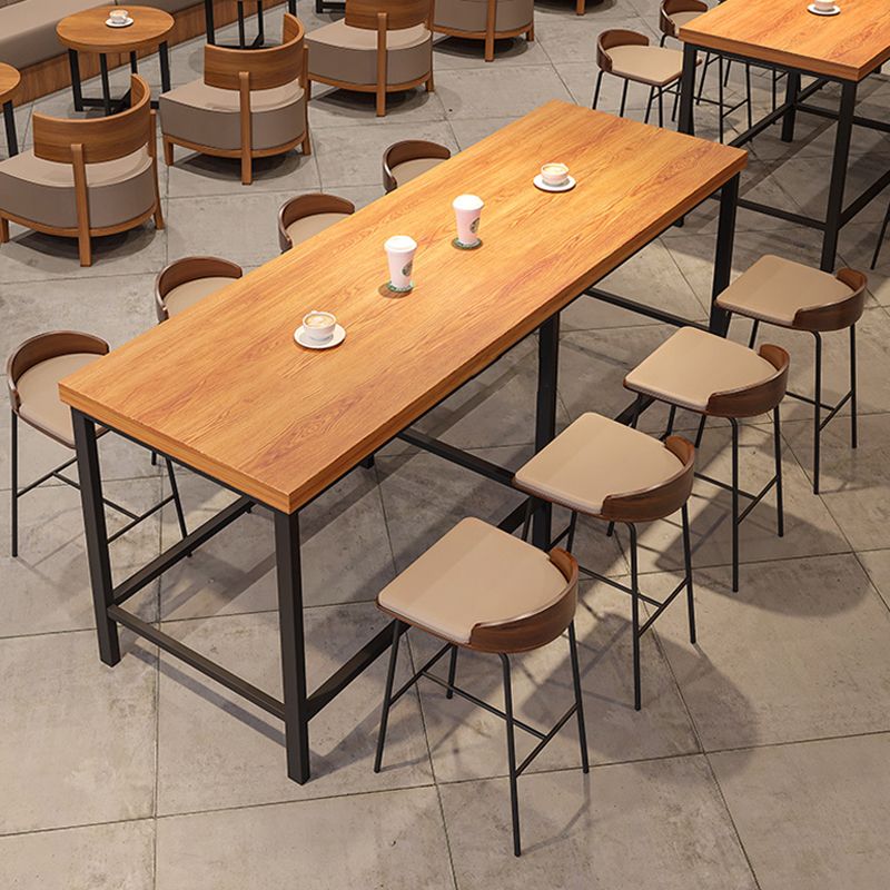 1/5/9 Pieces Modern Wood Bar Table Set Counter Table with Upholstered Stools Clearhalo 'Bar Furniture' 'furn' 'furn_home_bar_bar_sets' 'Furniture' 'Home Bars & Bar Sets' 'home_bar_bar_sets' 'Kitchen & Dining Furniture' 1200x1200_fba9d9f3-4832-4328-b3b6-074939308e20