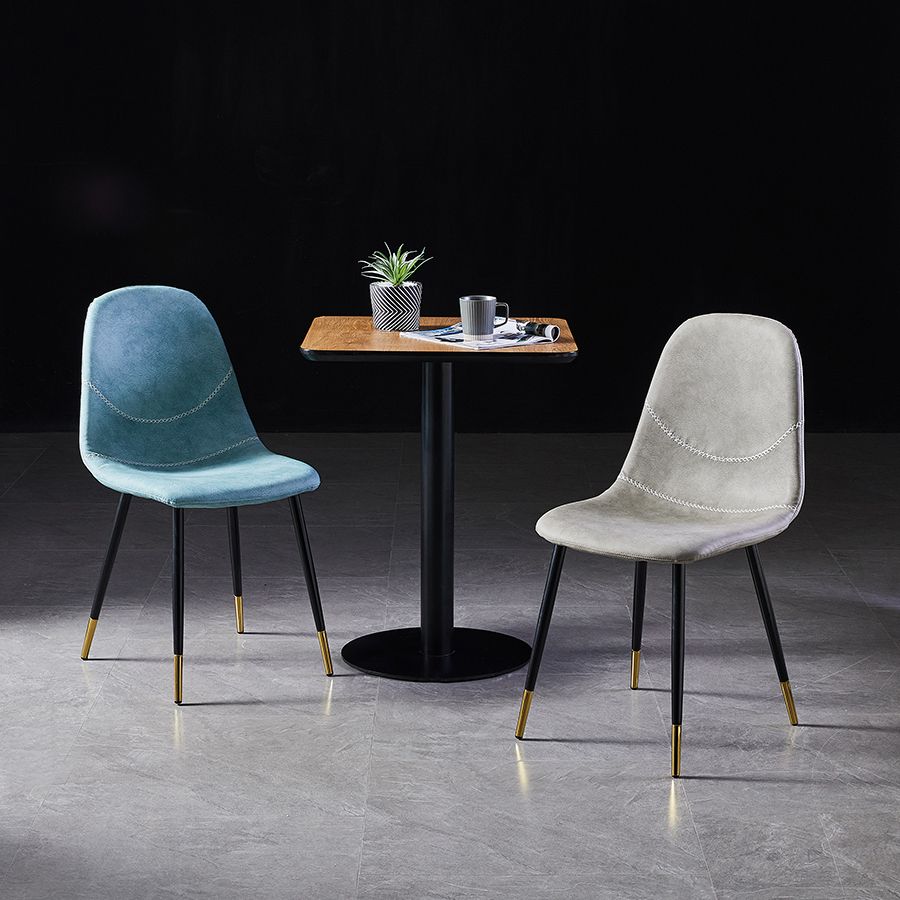 Scandinavian Design Solid Back Armless Dining Chairs Leather Dining Side Chairs Clearhalo ' kitchen&dining_furn' 'Dining Chairs' 'Dining Tables & Seating' 'dining_chair' 'furn' 'furn_dining_chair' 'Furniture' 'furniture_dining_chair' 'Kitchen & Dining Furniture' 'kitchen' 1200x1200_fbaa0181-d38b-4340-8c27-f8b7d43f653e