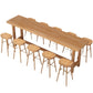 Luxury Rectangular Bar Table Set 1/5/6/11 Pieces Wooden Counter Table with High Stools