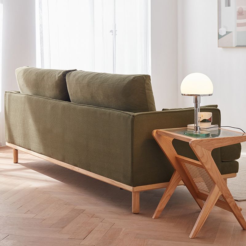 Nordic Fabric Square Arm Standard Sofa Loose Back Settee with Wooden Legs Clearhalo 'furn' 'furn_sofas' 'Furniture' 'furniture_sofas' 'Living Room Furniture' 'Sofa' 'sofas' 1200x1200_fbaadf6d-dc95-4f73-a5de-a07573c9ed25
