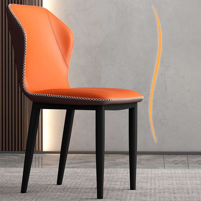 Upholstered Scandinavian Home Side Chair Wingback Matte Finish Dining Chair Clearhalo ' kitchen&dining_furn' 'Dining Chairs' 'Dining Tables & Seating' 'dining_chair' 'furn' 'furn_dining_chair' 'Furniture' 'furniture_dining_chair' 'Kitchen & Dining Furniture' 'kitchen' 1200x1200_fbad7e95-037f-48ce-86c5-56f52e85644a