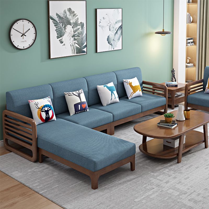 Nordic Stoffsofa Chaise Wohnzimmer Quadratarm Arm Kissen Sofa Bett