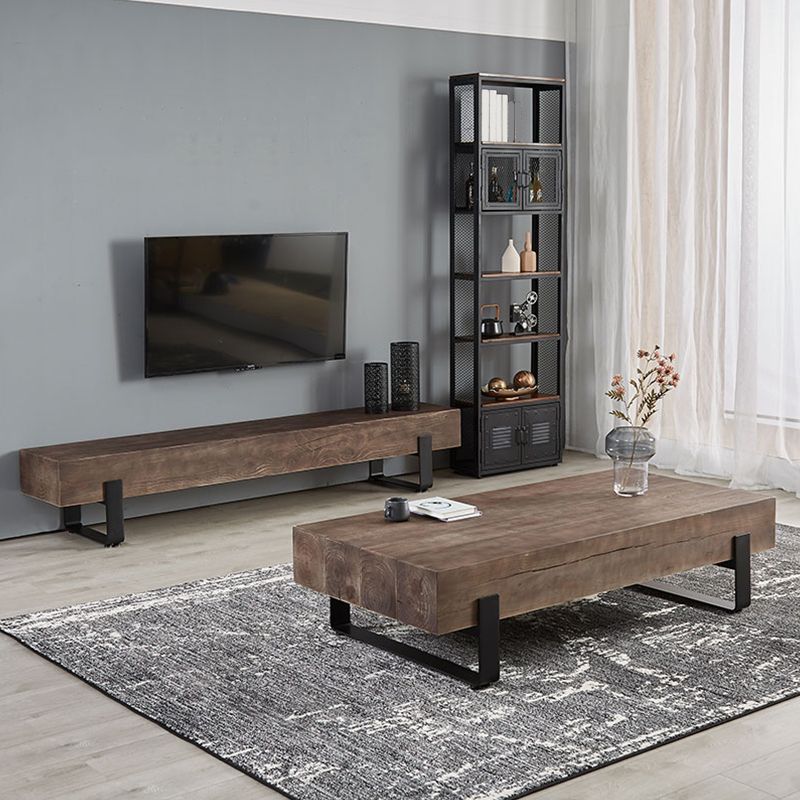 Wooden TV Media Console Industrial Stand Console for Living Room Clearhalo 'furn' 'furn_tv_stands_entertainment_centers' 'Furniture' 'Living Room Furniture' 'TV Stands & Entertainment Centers' 'TV Stands & Media Storage Furniture' 'tv_stands_entertainment_centers' 1200x1200_fbaffcdc-9650-4ffa-866e-9b4b25071624