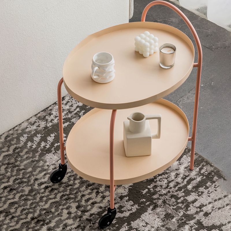 Metal Oval End Table Mid-Century Tray Top Corner Table for Living Room Clearhalo 'Coffee & Accent Tables' 'End & Side Tables' 'end_side_tables' 'furn' 'furn_end_side_tables' 'Furniture' 'Living Room Furniture' 1200x1200_fbb1d60e-b506-428e-b4fe-a107d61880a8