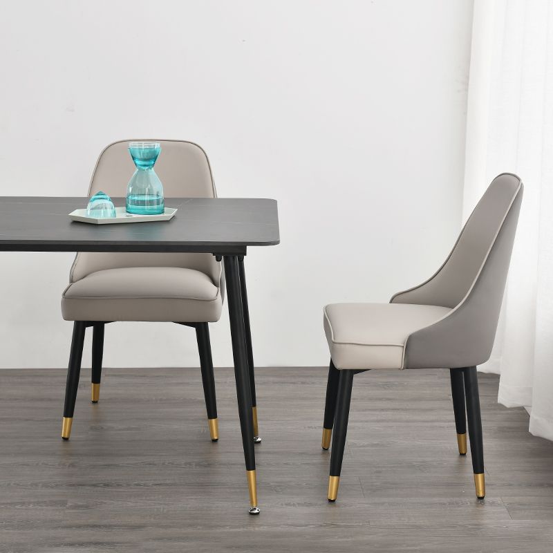 Nordic Style Metal Dining Armless Chair Upholstered Fabric Dining Side Chair Clearhalo ' kitchen&dining_furn' 'Dining Chairs' 'Dining Tables & Seating' 'dining_chair' 'furn' 'furn_dining_chair' 'Furniture' 'furniture_dining_chair' 'Kitchen & Dining Furniture' 'kitchen' 1200x1200_fbb25a2f-198d-4bfa-9965-59ec5b42687b