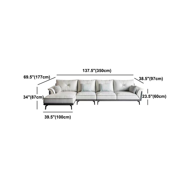 Black 4-seat Flared Arm Sectional Pillow Back Stain-resistant Sectional Clearhalo 'furn' 'furn_sectionals' 'Furniture' 'Living Room Furniture' 'Sectionals' 1200x1200_fbb26e73-8b9c-4202-bd52-32e9af9bd870