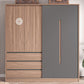 Contemporary Sliding Door Storage Cabinet Bedroom Cabinet with Drawers