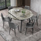 Round Extendable Stone Dining Site Table Contemporary 51.2'' Dinette Table Clearhalo ' dining_table' 'Dining Tables & Seating' 'Dining Tables' 'furn' 'furn_dining_table' 'Furniture' 'furniture_dining_table' 'Kitchen & Dining Furniture' 'kitchen&dining_furn' 'kitchen' 'kitchen_dining_table' 1200x1200_fbb2ce04-f2d2-4751-bd40-107cf4d28466