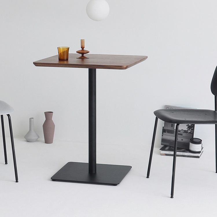 Metal Industrial Square Dining Table Solid Wood Top Indoor Table with Pedestal Base Clearhalo ' dining_table' 'Dining Tables & Seating' 'Dining Tables' 'furn' 'furn_dining_table' 'Furniture' 'furniture_dining_table' 'Kitchen & Dining Furniture' 'kitchen&dining_furn' 'kitchen' 'kitchen_dining_table' 1200x1200_fbb4a833-d5ce-416a-9cf6-135ccb2ca818